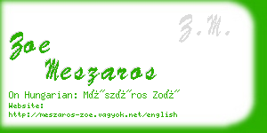 zoe meszaros business card
